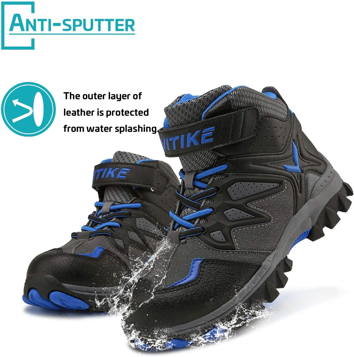 Littleplum Boys Snow Boots Winter Waterproof Antiskid Boots Hiking Outdoor Shoes for Unisex Kids(/Little Kid/Big Kid) 1 Little Kid Grey/Blue