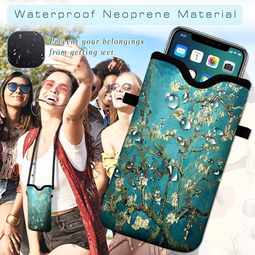 Cell Phone Sleeves Bag Case Crossbody Neoprene Holder Lanyard Phone Pouch for Women Men 7.5 X 4.5 Inche - Twig - Image 6