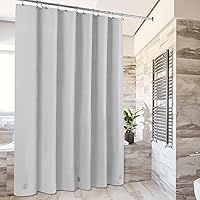 Vista 2 de Barossa Design - Forro de cortina de PEVA para ducha, calidad prémium, sin olor químico, no contiene PVC ni BPA, ligero, tamaño estándar, con 3 Gris