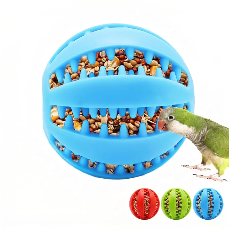 Brinquedo de Forrageamento para Aves com Bolas Dispensadoras de Petiscos Lynoria, Borracha, 3 Unidades