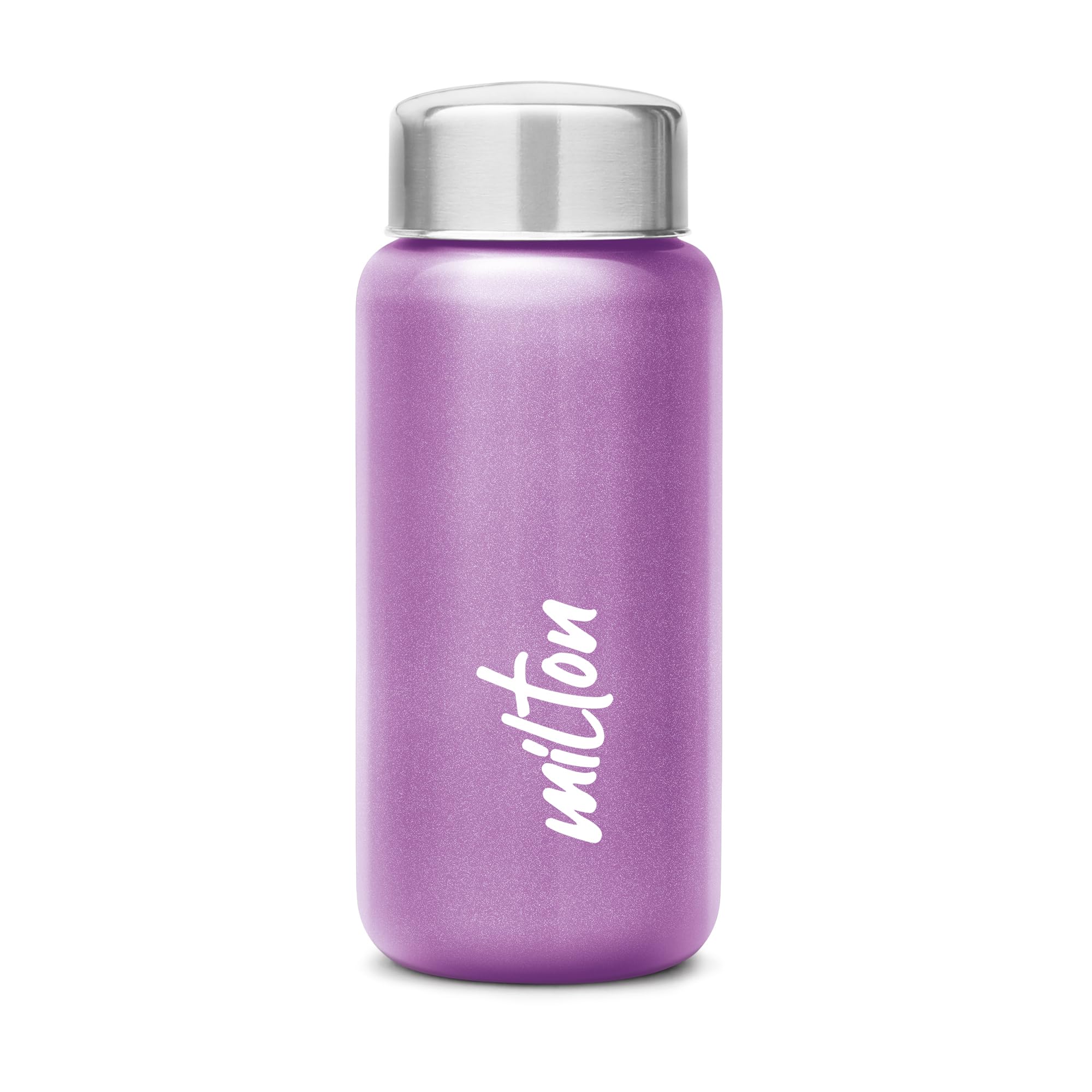 MILTON Aqua 500 Stainless Steel Water Bottle 485 ml, Single Walled, ISI Certified I Leak Proof Lid, Rust Proof I For School, Office, Gym I Purple