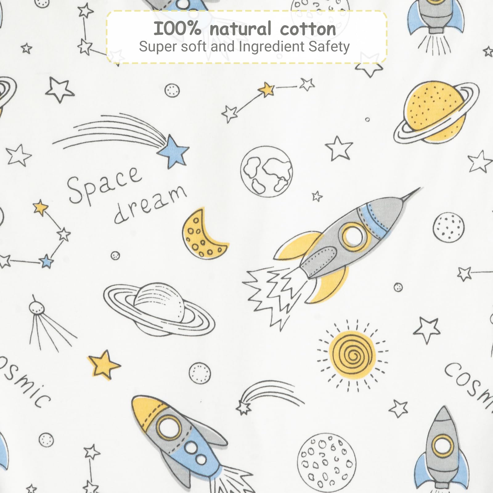 WYTbaby Sacco nanna con piedi, 1,0 Tog, in 100% cotone, morbido sacco a pelo per tutto l'anno, senza maniche, ideale per dormire e calore, perfetto per ragazzi e ragazze, 70 cm