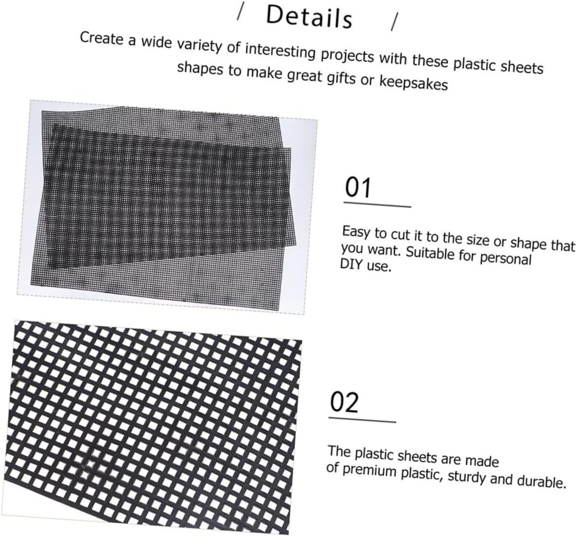 Tofficu 6pcs Plastic Mesh Sheets for Crochet Projects Flexible Material for Crafts Easy to Cut for Embroidery Sewing and Bag Making