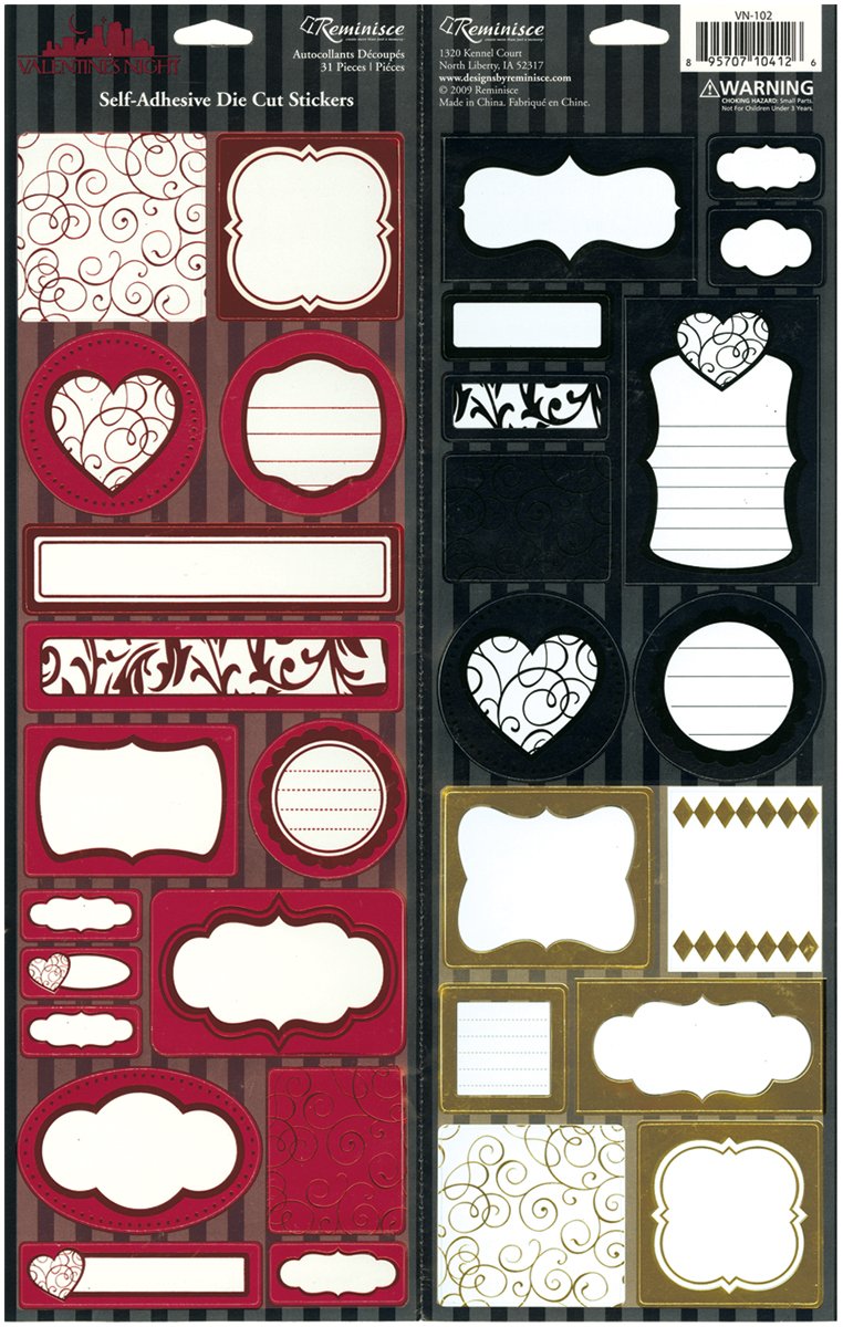 Autocollants en papier cartonné Saint-Valentin Reminisce pour éviter les stickers qui se déchirent