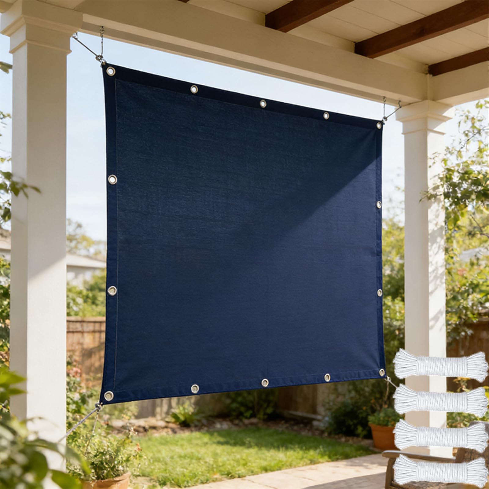 Toile ombrage polyester anti-déchirure imperméable pour abri extérieur serein