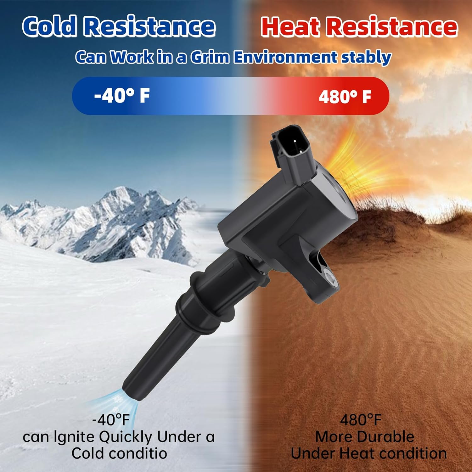 Set of 8 DG508 Ignition Coil Pack & Iridium Spark Plug for Ford F-150 E-350 F-250 F-350 Econoline Mustang Lincoln Mercury 4.6L 5.4L V8 Replaces# 3W7Z12029AA DG457 DG472 DG491 1L2U12029AA 1L2U12A366A