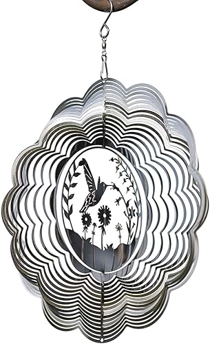 VP Home Spinner de Viento Cinético de Colibrí para Patio y Jardín Spinner de Viento Exterior de Metal Grande Decoración de Colibrí Colgante Arte de