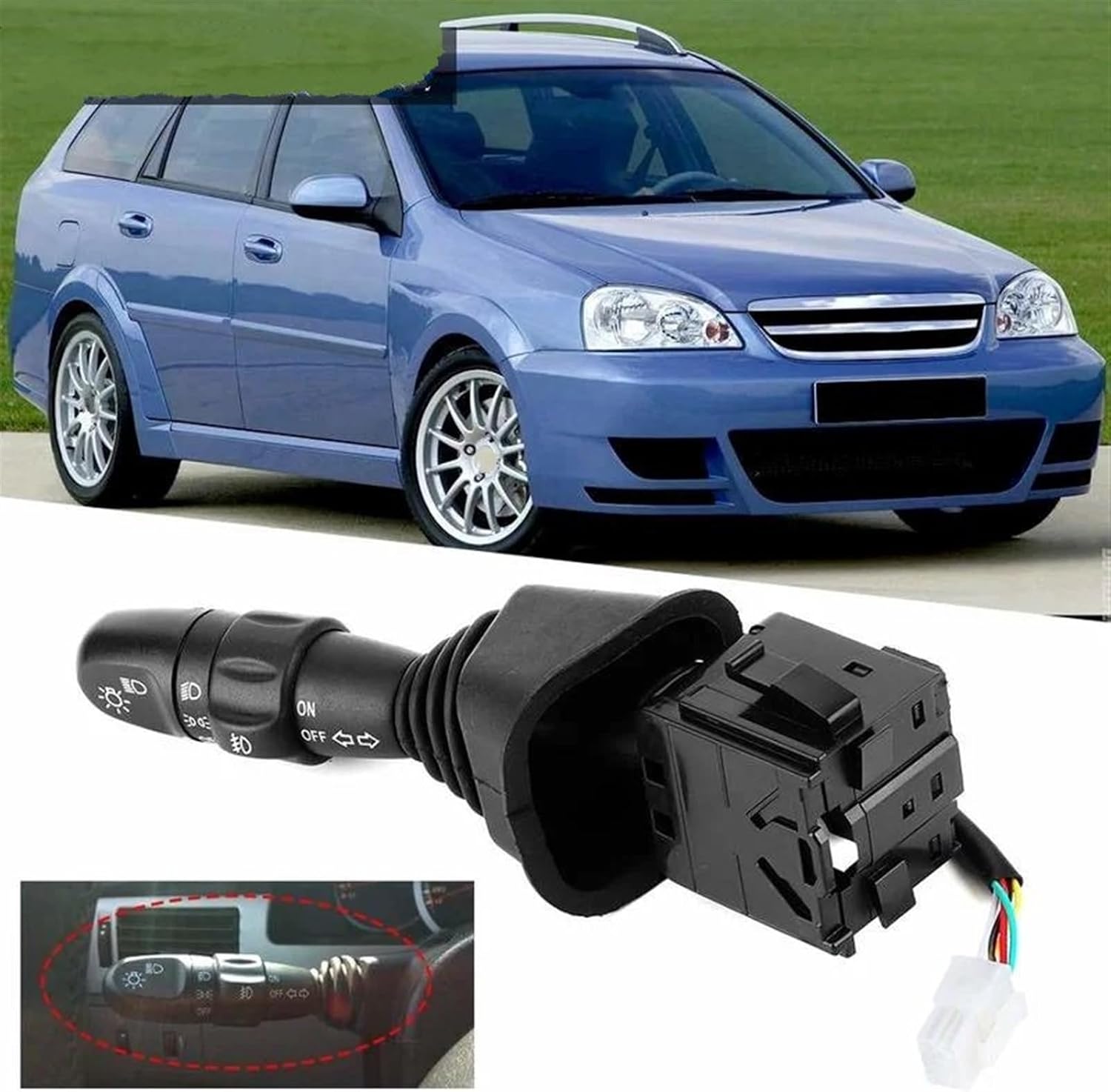 Auto Parts Compatible with Chevrolet for Nubira 2003 2004 2005 2006 2007 Car Headlight Fog Lamp Combination Switch Turn Signal Switch Lever 96387324