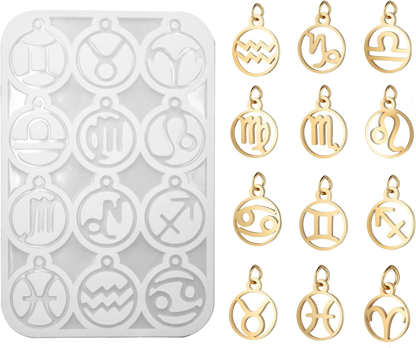 12 Constellation Silicone Resin Molds, 12 Zodiac Signs for