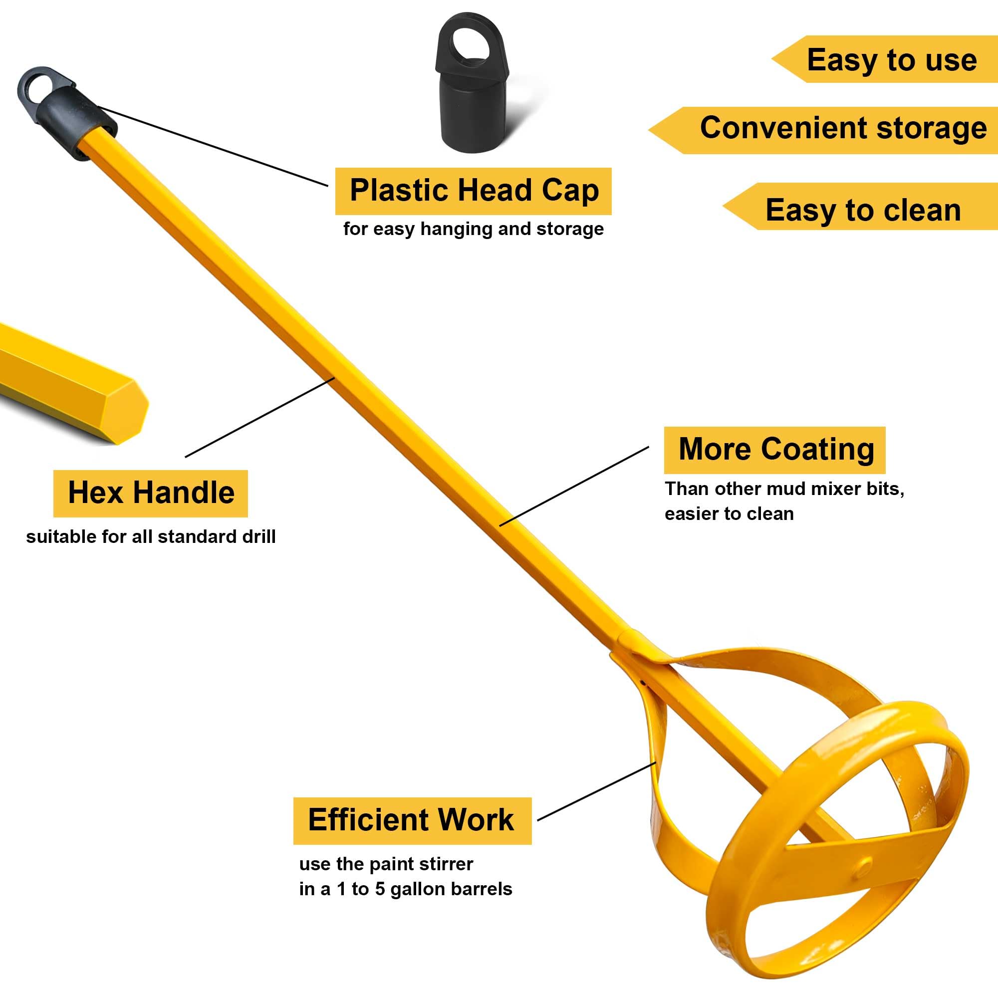 Paint & Mud Mixer for Drill - Easy Cleaning! -2 Paint & Mud Mixer for Drill - Easy Cleaning! -2