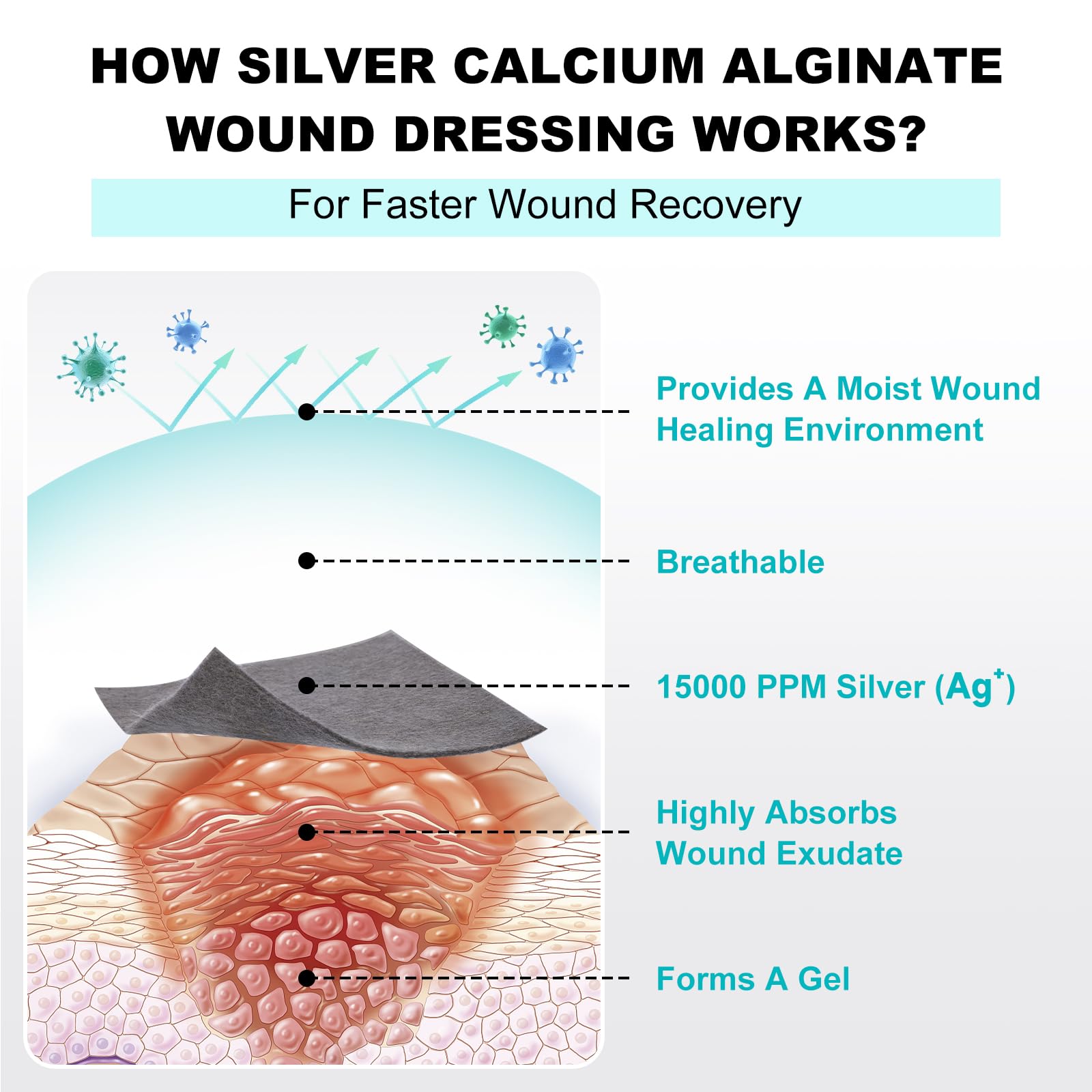 how do silver dressings work Amazon.com: Ag Silver Calcium Alginate Wound Dressing 4