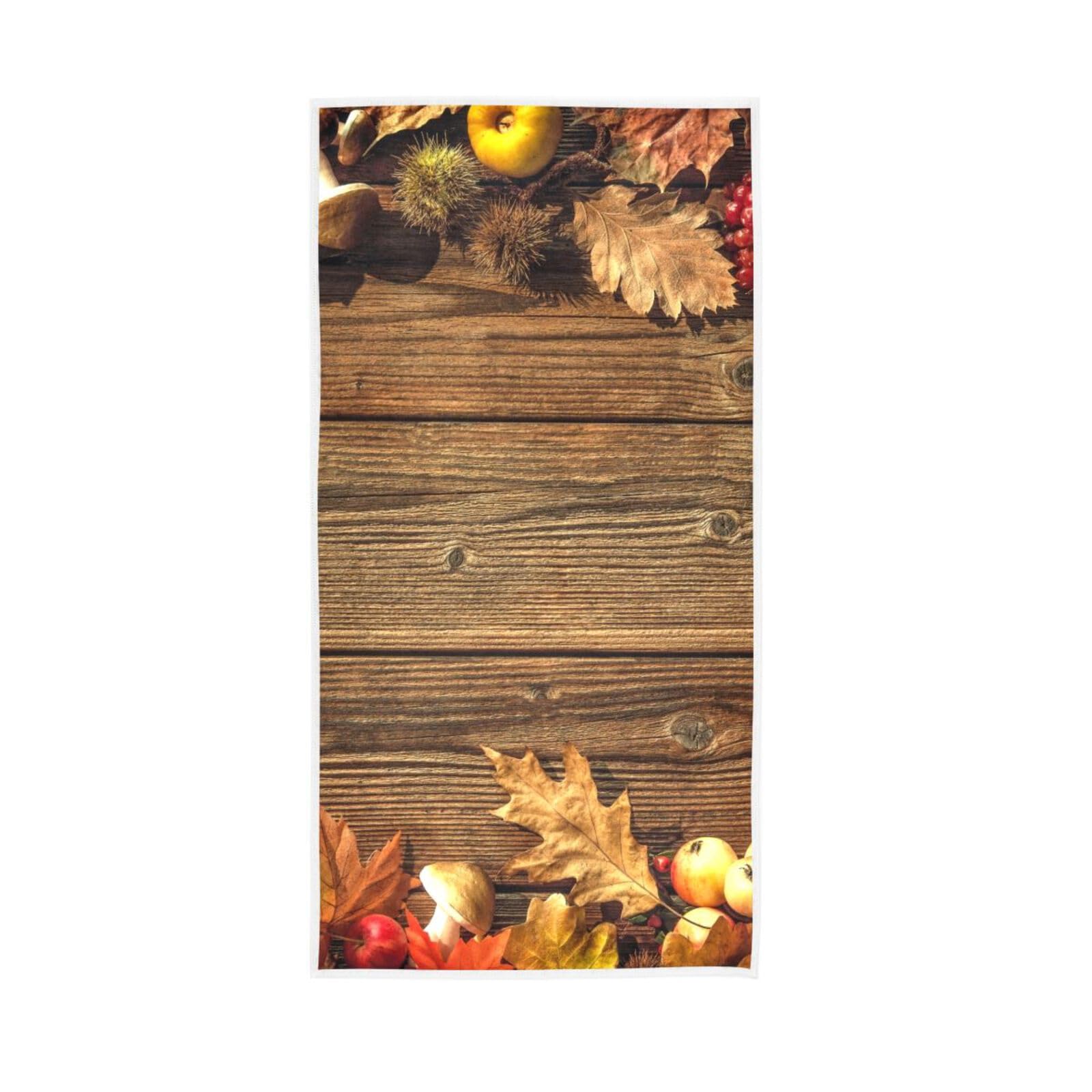 HUYGD Autumn Fallen Leaves Fruits Hand Towels, 15 x 30 Inches Soft Hand Towel Spa Towels Hand Towels for Bathroom