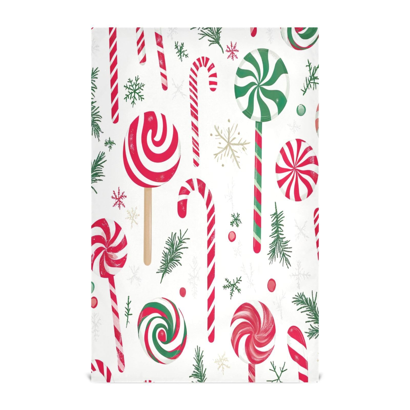 STAYTOP Christmas Candy Cane Kitchen Dish Towel Set,4Pcs Drying Kitchen Towels Tea Towels Gift Set for Drying Cleaning Cooking Baking