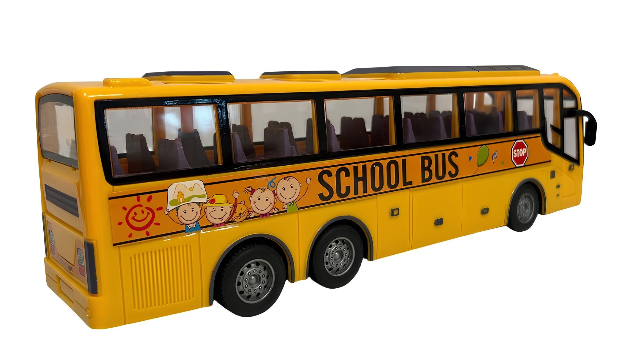 Bus Jouet Télécommandé avec Lumières Bus Grand cm 32 Pullman Jouet pour Enfants Lumières Mouvement Voiture Radiocommandé Autobus Roues Caoutchoutées École Buss Pullman Courrier Multifonction Échelle 1