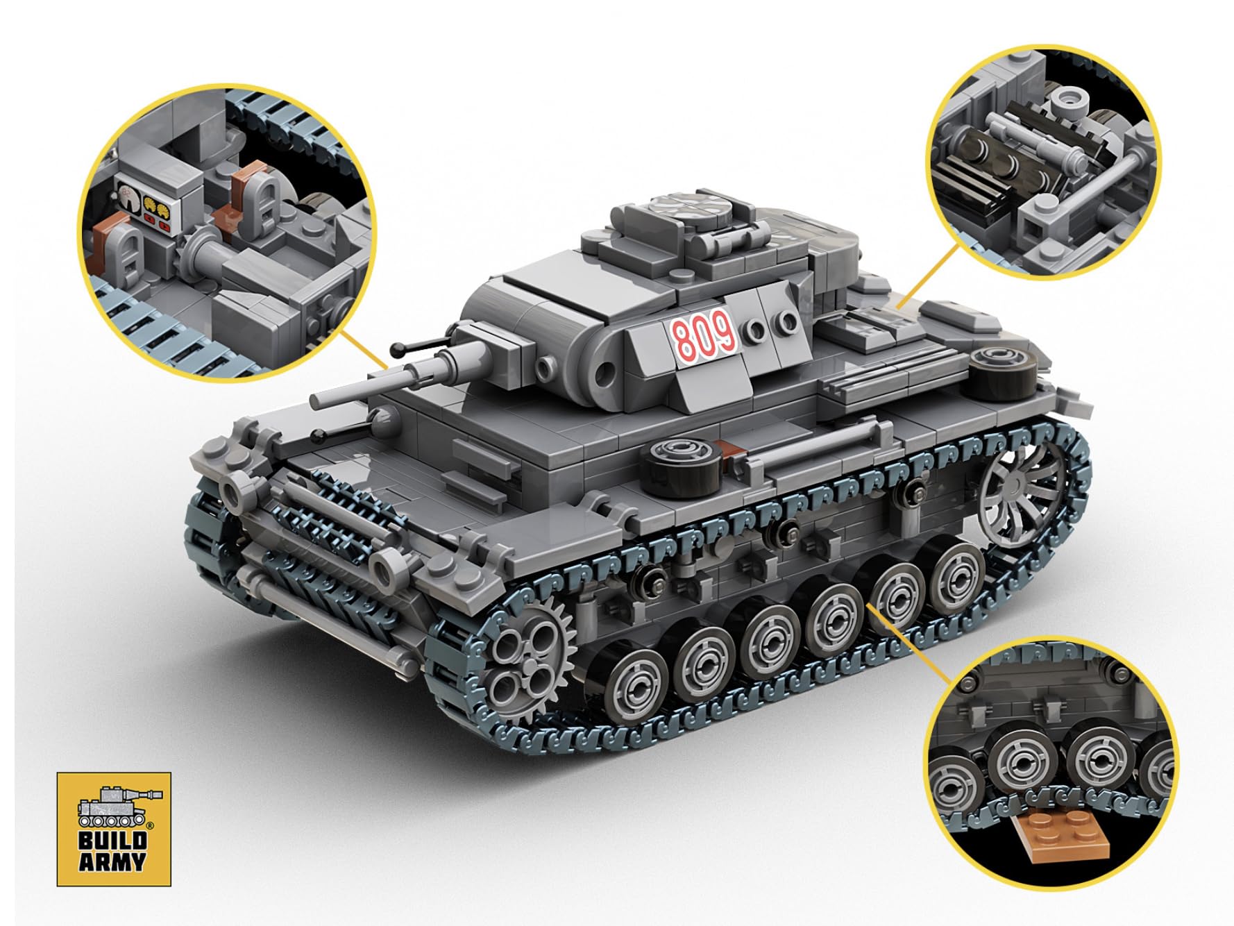 Panzer III Ausf.J zestaw klocków budowlanych