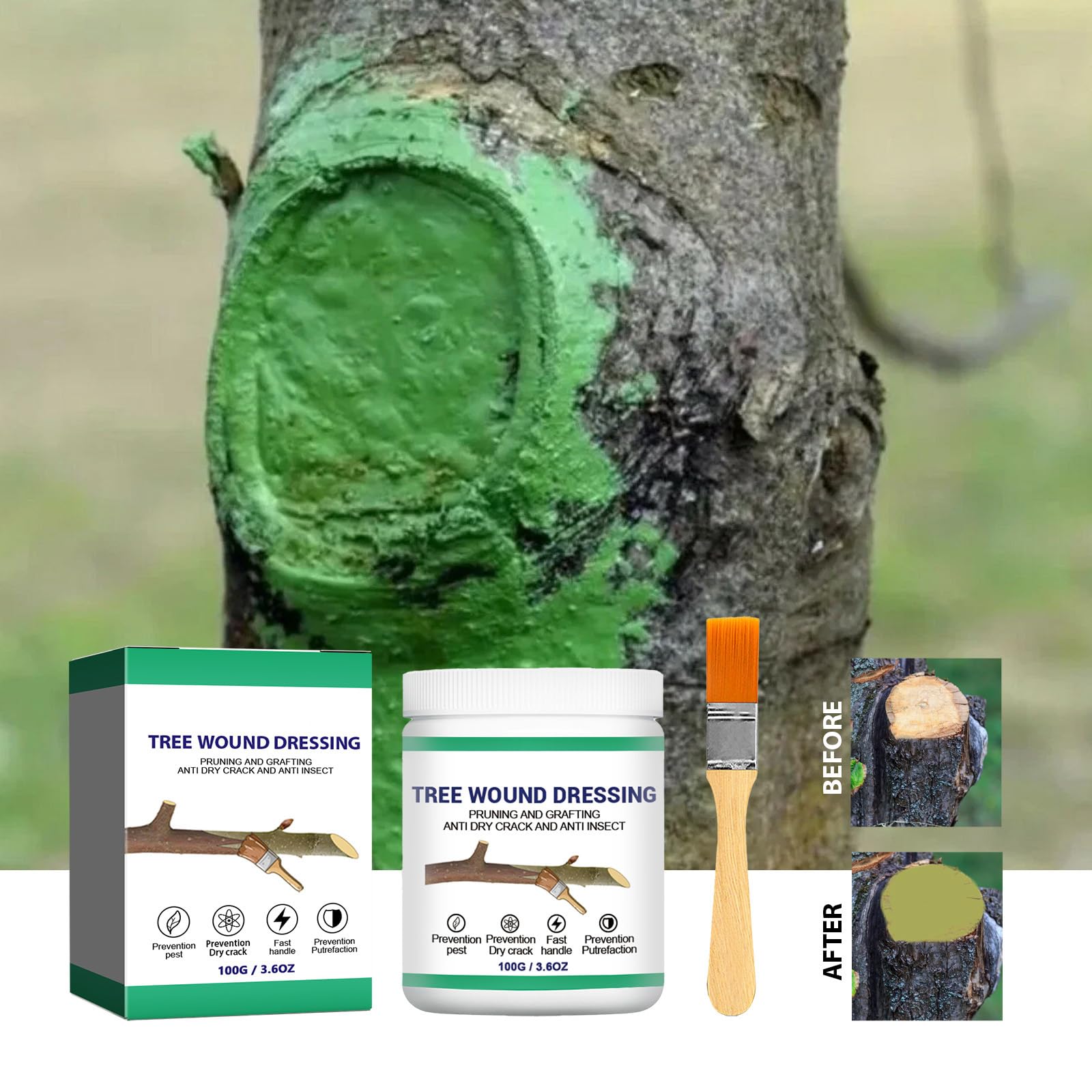 Tree Pruning Sealer, Grafting Wax, Tree Wound Sealer, TreeWound Dressing, TreeSealer After Cutting, TreeBark Repair, Tree Wound Pruning Sealer (1pcs,118g)