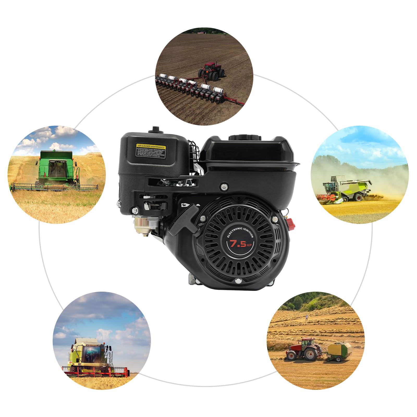 Motore a benzina a 4 tempi 7.5 CV 212 cm³ Motore Portatile Per Go-Kart Falciatrice Generatore di corrente Quad-Motore Attrezzature agricole Macchine Industriali Consumo di carburante efficiente