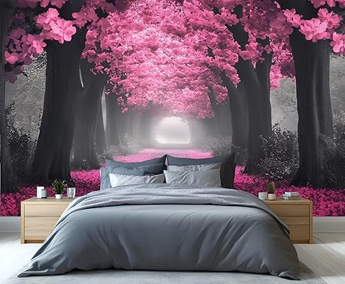 Miniatura 30 de Mural de pared 3D de pintura al óleo para jardín, mural de pared 3D de jardín de cabaña europea, mural de papel tapiz de bosque que explota de Fondo