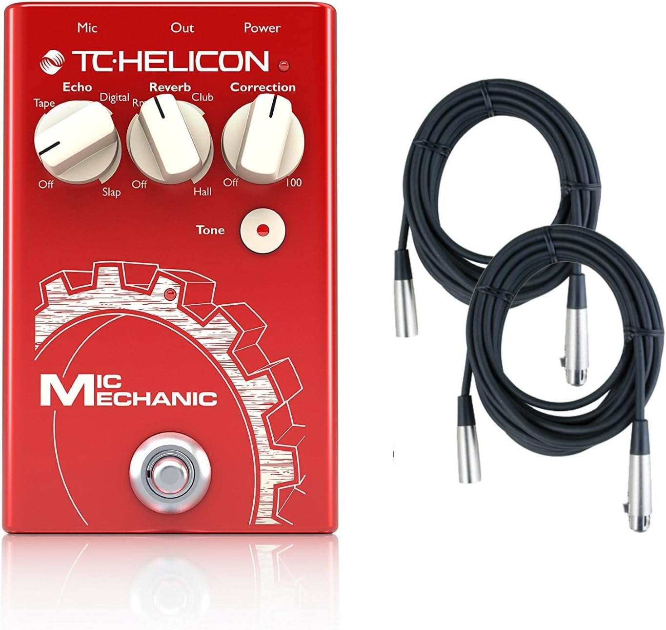 TC-Helicon Mic Mechanic 2 Vocal Effects Pedal Bundle with XLR cables