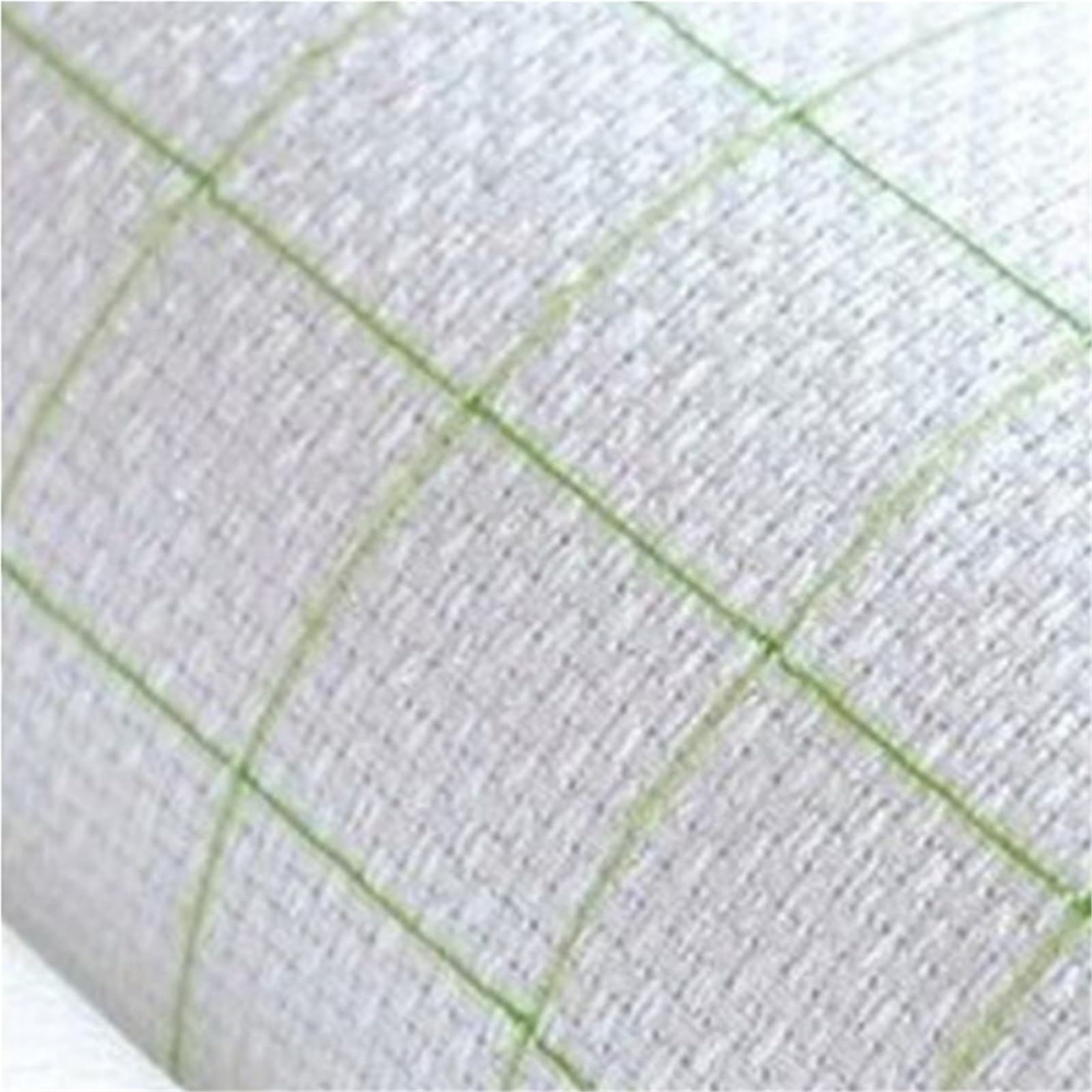 Tela Aida Tela de punto cruz algodón 14 quilates, blanca y negra, 150 cm ancho, precuadrícula, hilo extraíble, bordado Aida(White)