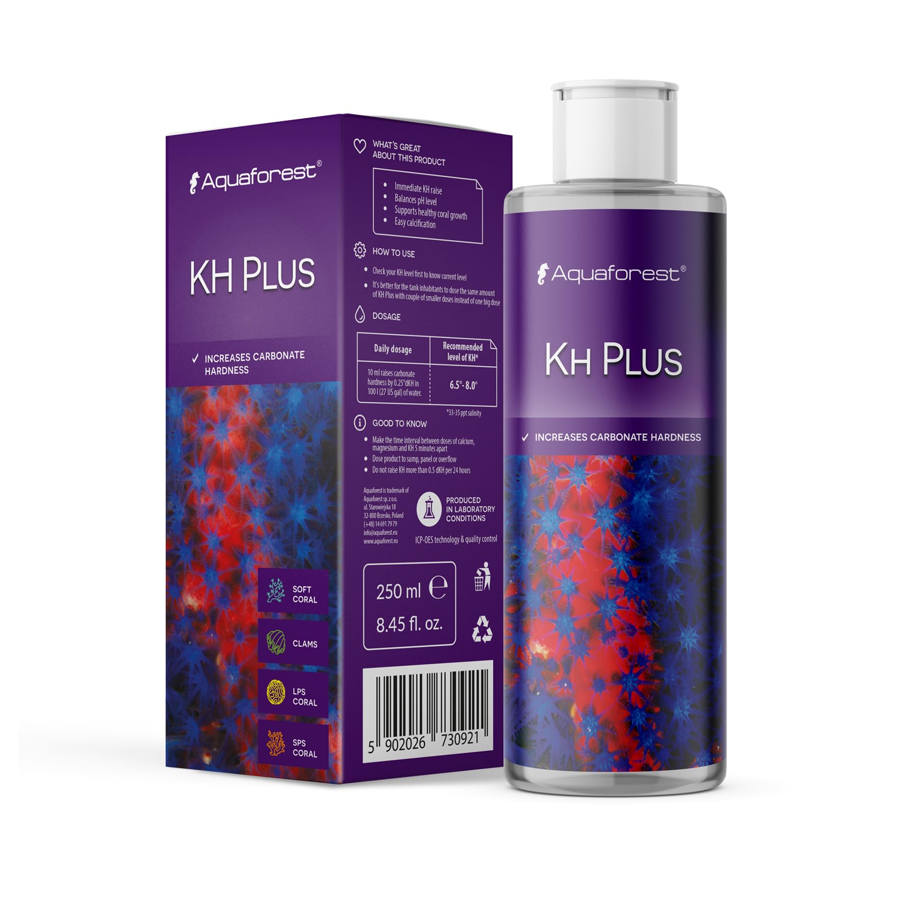 AquaforestKH Plus 250ml Marine Aquarium Water Treatment -Balance Carbonate Hardness Levels