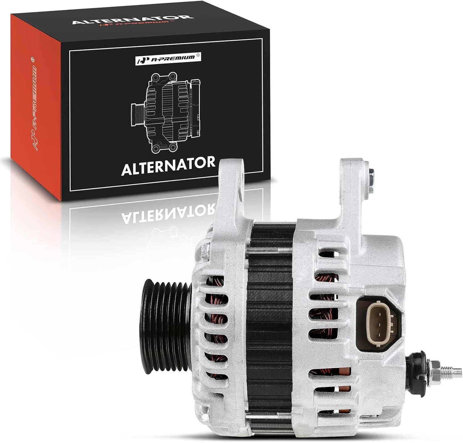 A-Premium Alternator Compatible with Nissan Versa 2009-2011 L4 1.6L DOHC, 12V 120Amp Clockwise 7-Groove Pulley, Replace# A002TJ0291ZC, 23100-BC00A, 23100-EM01A