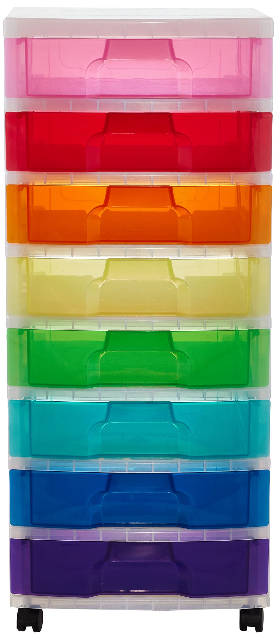 Really Useful Box Boxenturm, 8 x 9 Rainbow, mit Rollen