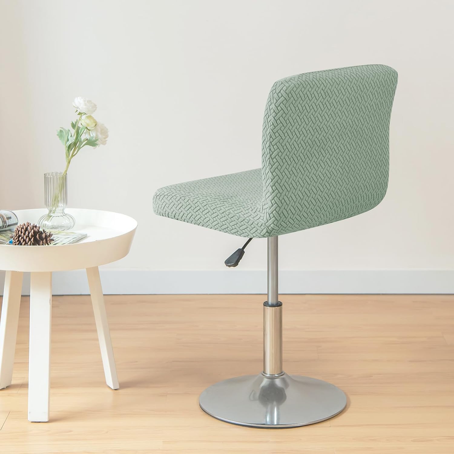 Bar Chair Covers, Bar Stool Covers, Swivel Bar Chair Cover, Stretch Barstool Chair Slipcovers, for Short Swivel Dining Chair Bar Stool Chair (Green,Set of 4)
