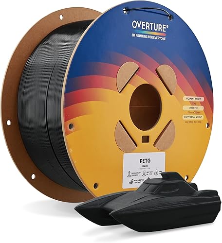Miniatura 16 de OVERTURE - Filamento PETG de 1/16 de pulgada (1.75 mm) para impresora 3D y FDM, bien enrollado, duradero, carrete de 2.2 libras, dureza firme, Verde