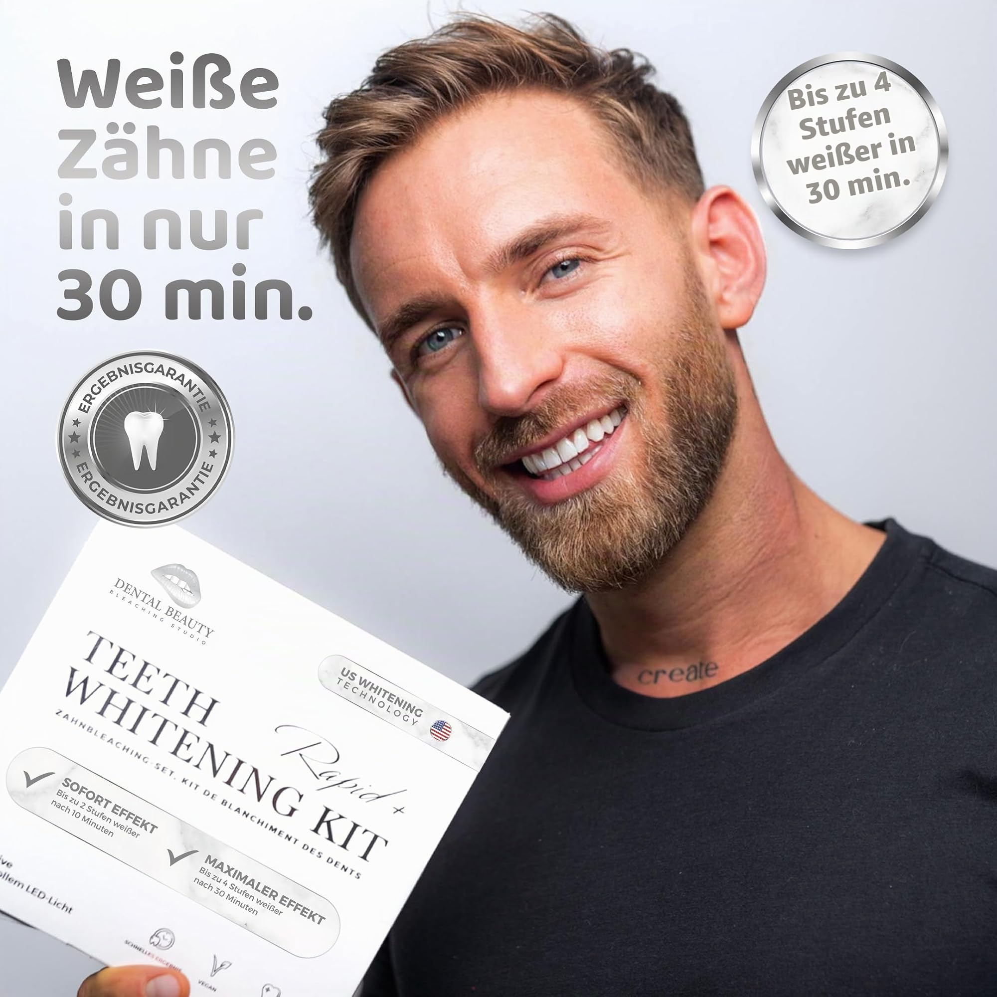 Dental Beauty Zahnbleaching Set - All in One Teeth Whitening Kit - Zahnaufhellung mit revolutionärer US-Teeth Whitening Technologie - Zähne aufhellen - Bleaching Zähne sofort Effekt