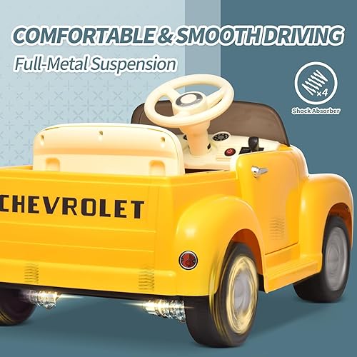 Miniatura 5 de Joywhale Chevrolet 3100 - Auto eléctrico motorizado de 12 V para niños, con batería grande de 7 AH, control remoto de 2.4 G, 3 velocidades, espacio