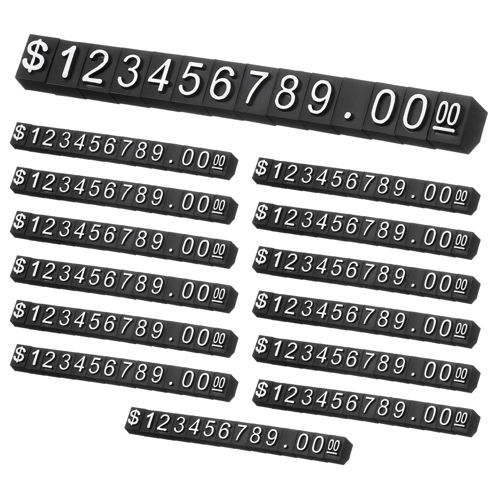 uxcell 14 Set Price Display Cube, Adjustable Price Tag Stand Removable Mini Tag Number Letter Price Dollar Block Kit for Jewelry Retail Shop Price
