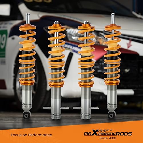 Miniatura 9 de maXpeedingrods Bobinas Altura Ajustable para VW RabbitGolf MK1 Jetta MK1 Scirocco MK1MK2 1975-1989, Amortiguador Estructura de doble tubo