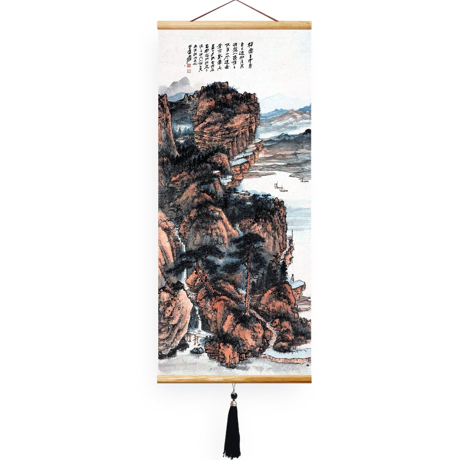 EAPEY Prints Feng Shui Chinese Japanese Scroll Wall Art for Bedroom