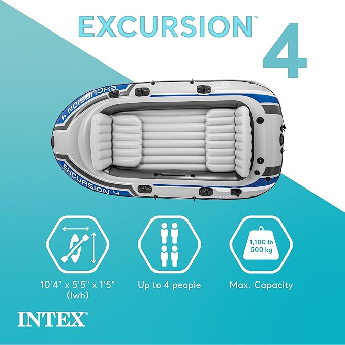 Kayak Inflable Intex Para 2 Personas Con Remos y Bomba miniatura 2