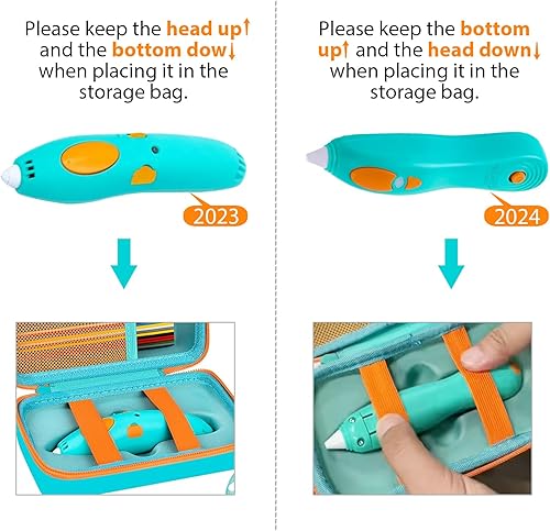 Miniatura 38 de ANKHOH Funda compatible con 3Doodler Start+ Essentials para juego 3D, organizador de almacenamiento para impresión de recarga de filamento y Naranja