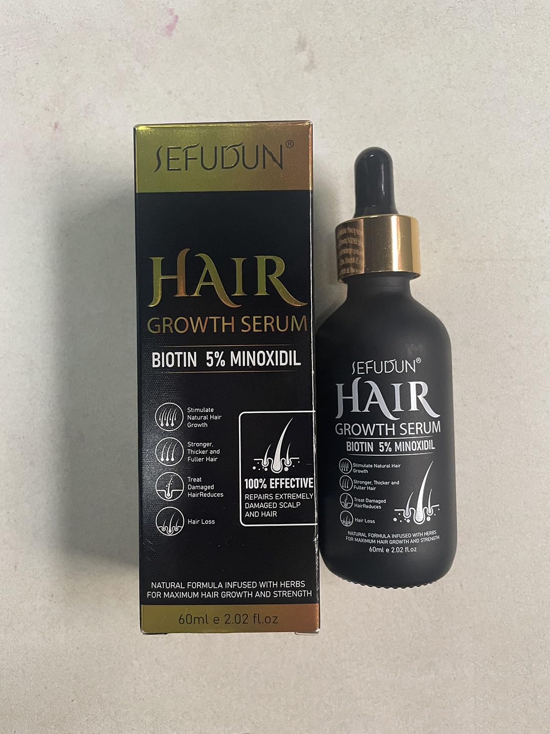 5% Μinoxidil Hair Growth Oil, Biotin Hair Growth Serum for Stronger Thicker Longer Hair, Organic Μinoxidil Hair Regrowth Treatment for Men Women, Nourishes Scalp, Stops Hair Loss & Thinning 2.02 fl.oz