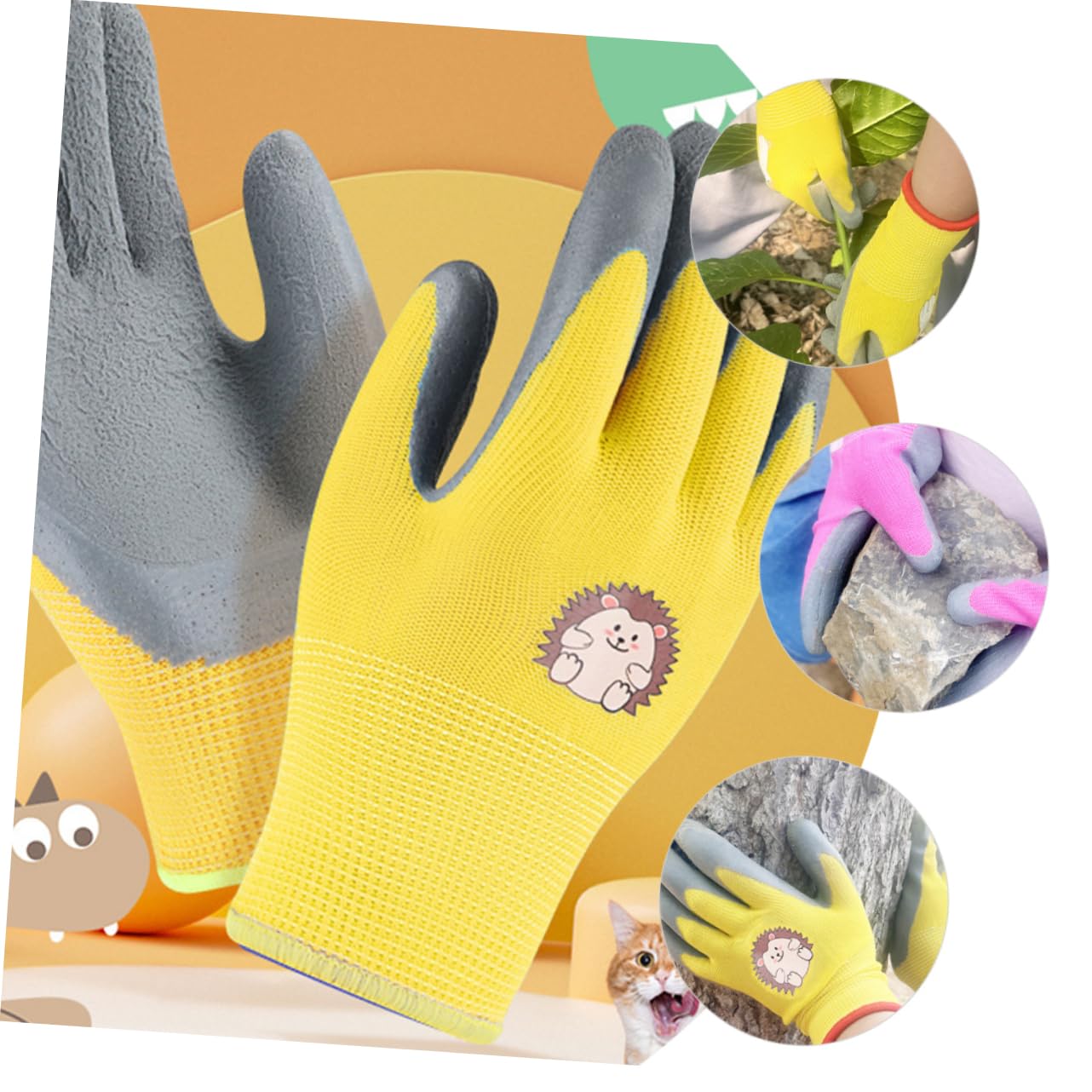 OFFSCH Child's Garden 3 Pairs Safe Comfortable Cut-resistant for Gardening Weeding Planting