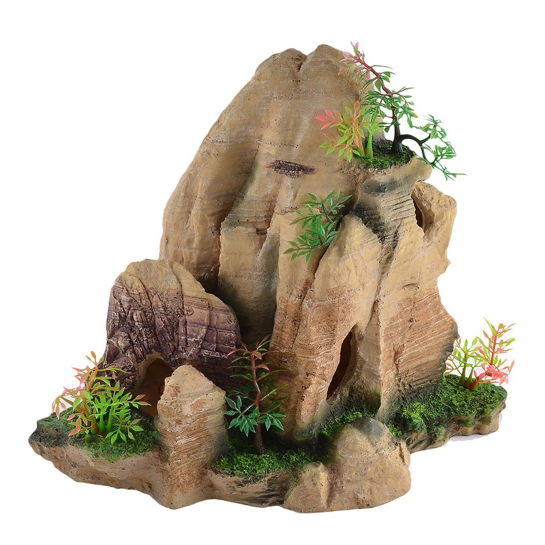 Ruilogod Rockery Mountain paesaggio della decorazione resina acquario Fish Tank Fishbowl Aqua artificiale
