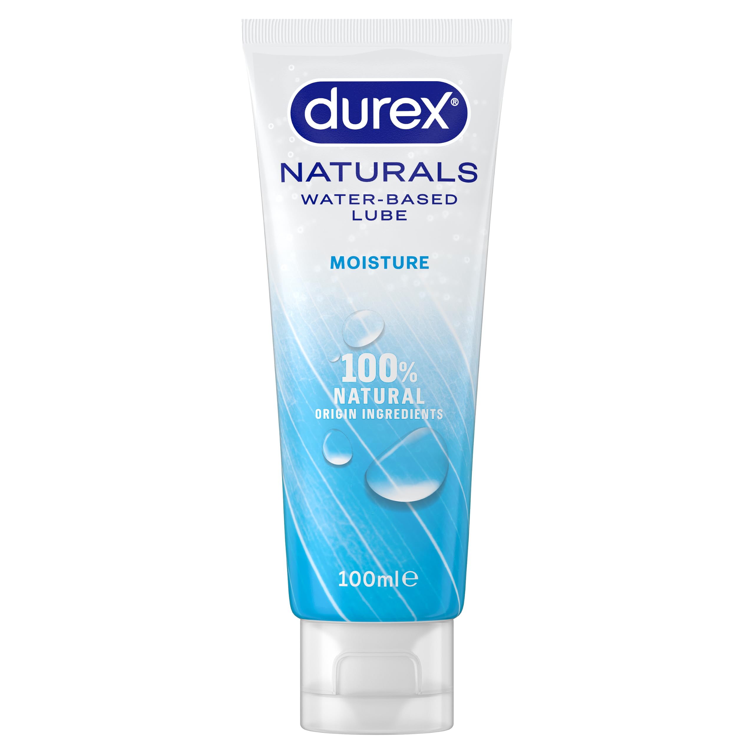 Durex Naturals Moisture, 100ml, Water Based Lube, pH Friendly, Non Sticky