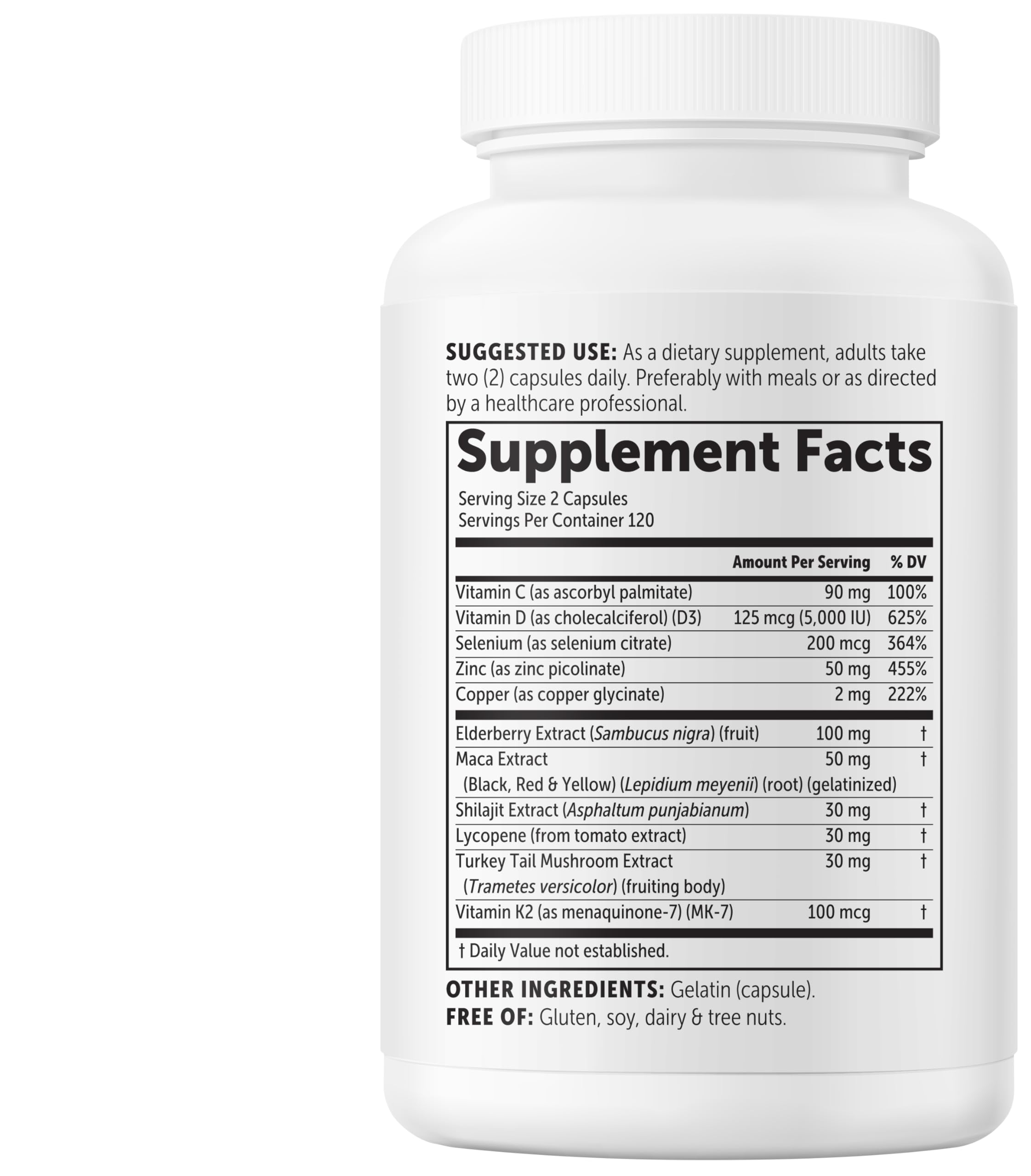 Micro Ingredients Zinc for Men 50 mg Per Serving, 240 Capsules | 11-in-1 Chelated Zinc Picolinate with Shilajit, Maca, Lycopene, Vitamin C, D3K2, Selenium & Copper | Filler Free & Gluten Free Non-GMO — Amazon image 7