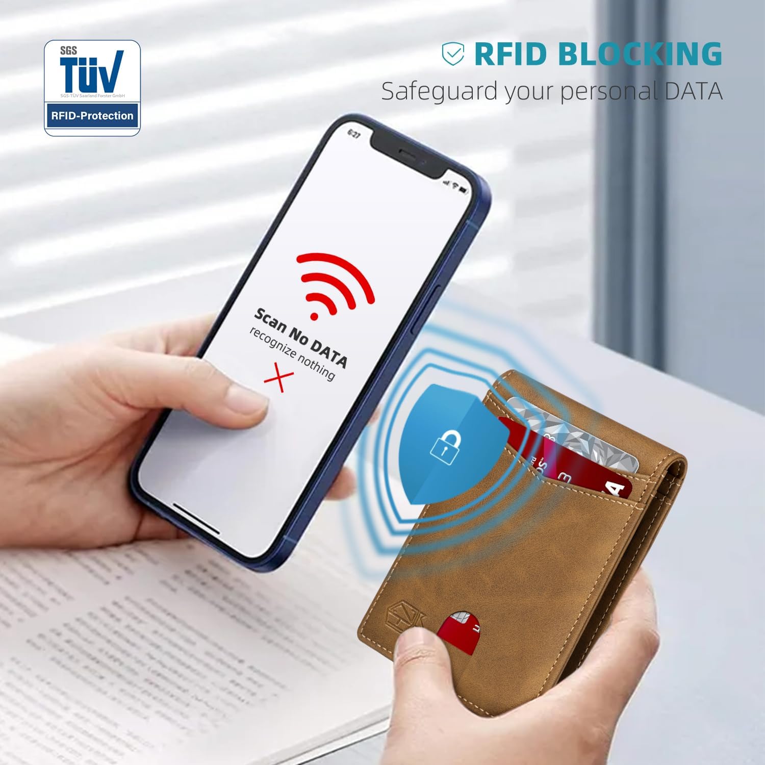 Zitahli Money Clip Wallets for Men,Slim Bifold Wallet 10-12 Cards, Mens Leather Wallet with ID Window,RFID Blocking Thin Minimalist Credit Card Holder,Gifts for Him - Image 5