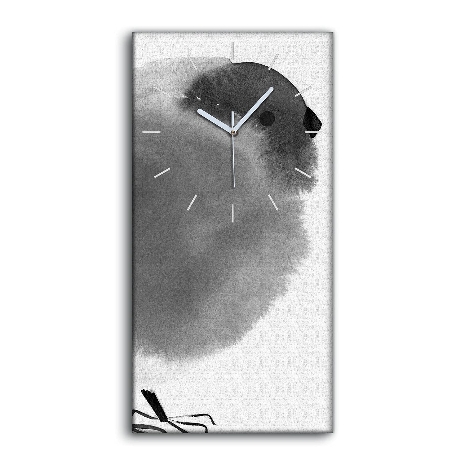 Horloge sur Toile Ne Pas Tic Tac en Silence Décoration Fine Art Moderne Oiseaux 30x60cm