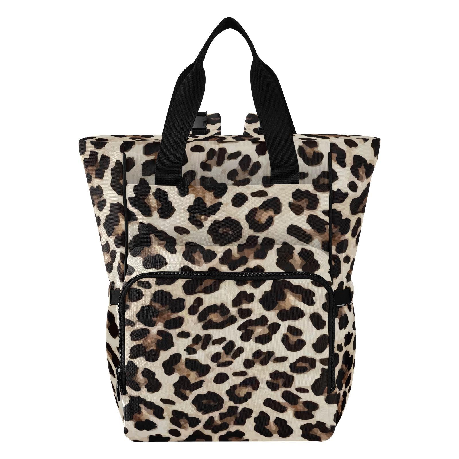 Gelber Leoparden-Tier-Geparden-Muster, Wickeltasche, Rucksack für Damen und Herren, großer Laptop-Rucksack, Reiserucksack, Tagesrucksack, Lunchtasche mit isolierten Taschen, Kinderwagengurten,