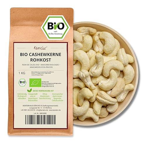 Kamelur 1kg BIO Cashewkerne Rohkost - Ganze Cashew Nüsse, unbehandelt