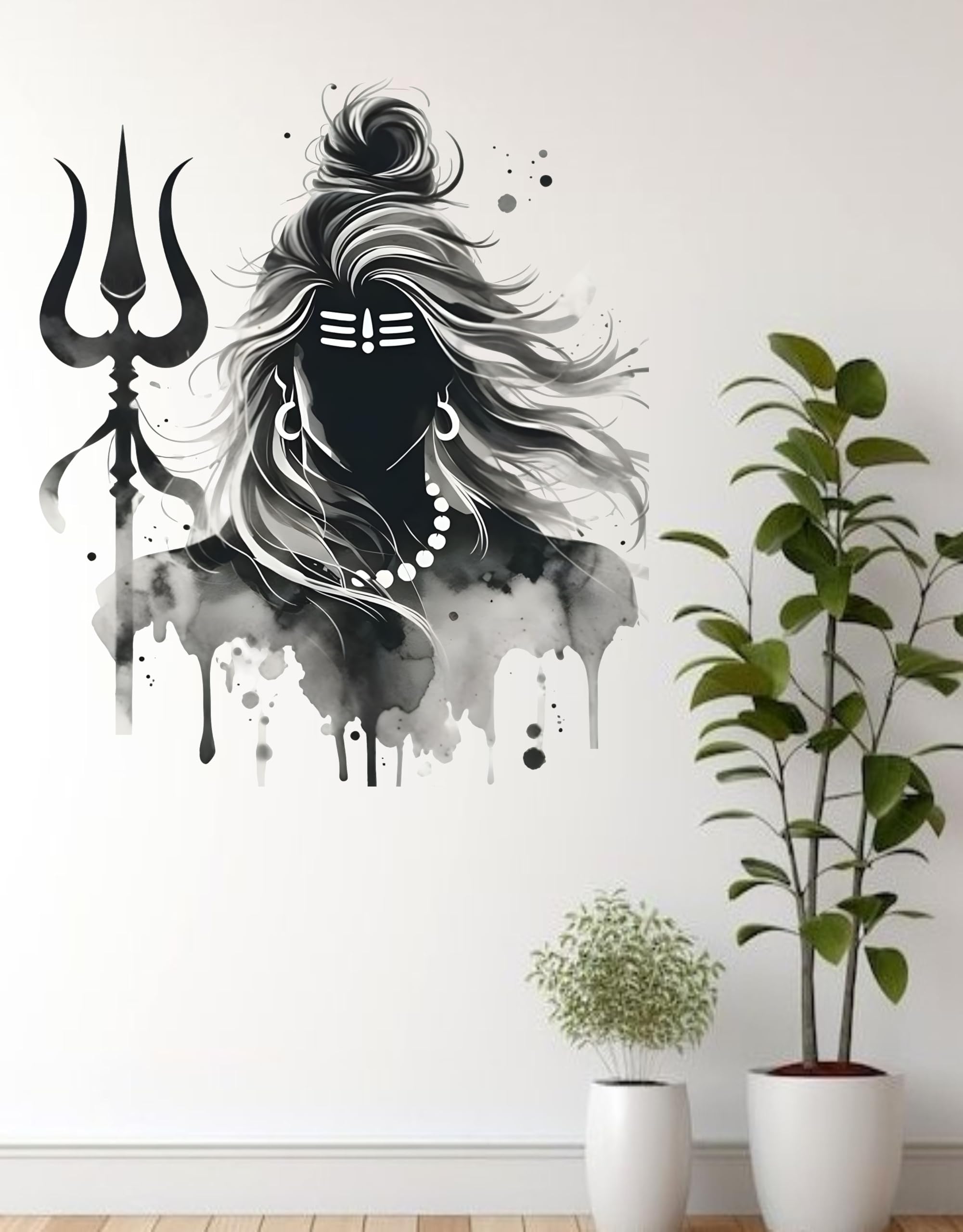 Shiva Wall Sticker - 42X42 cm, Peel and Stick Modern Lord Shiva Vinyl Decal, Spiritual Hindu God Decor for Home & Meditation Spaces (Pack of 1)-image-31
