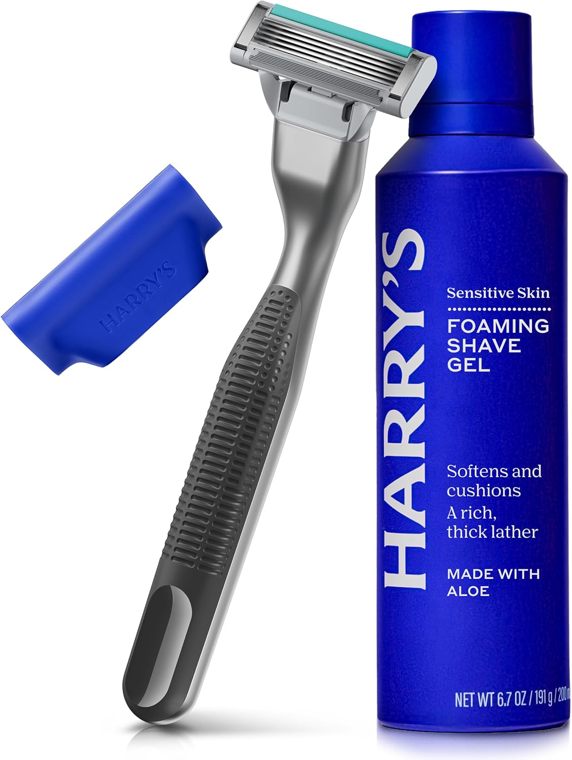 Harry's Plus Razor for Men - Trial Set (Black) - 1 Handle and Razor ...