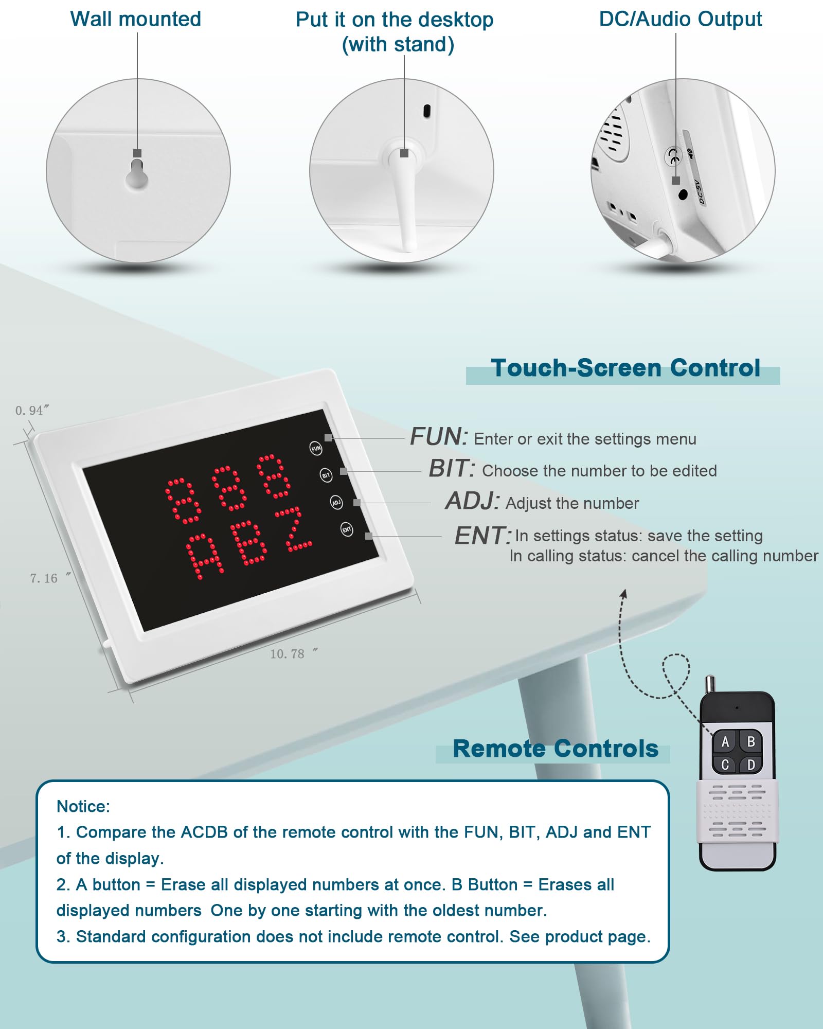 WNKRUN Wireless Caregiver Pager 400m Elderly Alarm Call Button Alarm for Elderly with 1 Display Receiver and 10 Waterproof Call Buttons for Nursing Emergency Home Clinic - Image 4