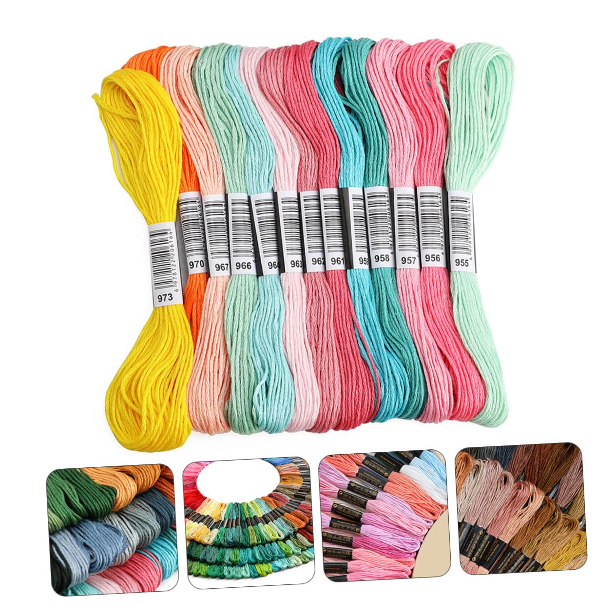 OSALADI 447 Piezas Hilo de Bordar de de Punto Cruz y Accesorios para Manualidades para Principiantes y Proyectos de Bricolaje