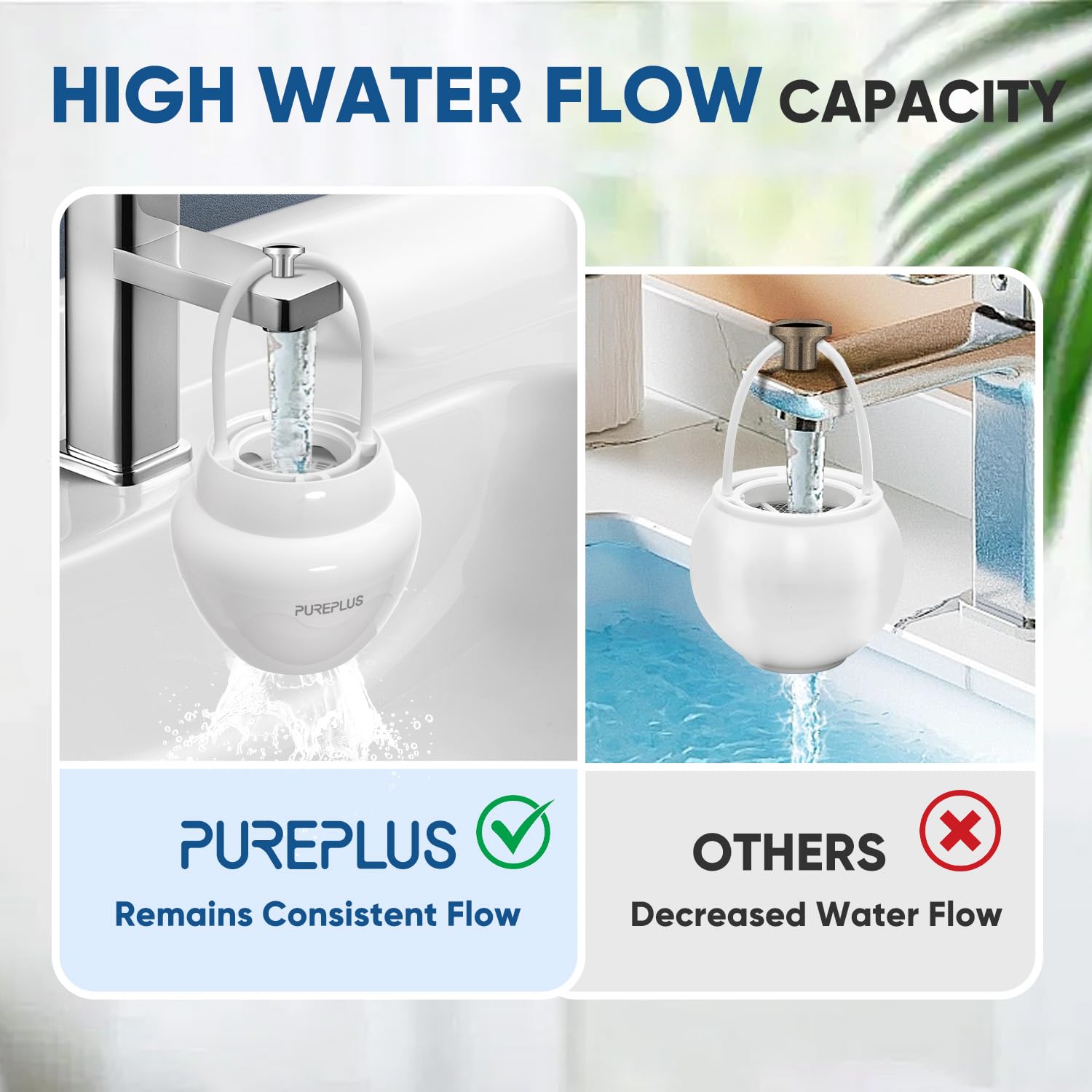 PUREPLUS Filtro dell'acqua per vasca da bagno, 8 fasi, filtro Kinder per vasca da bagno, bianco